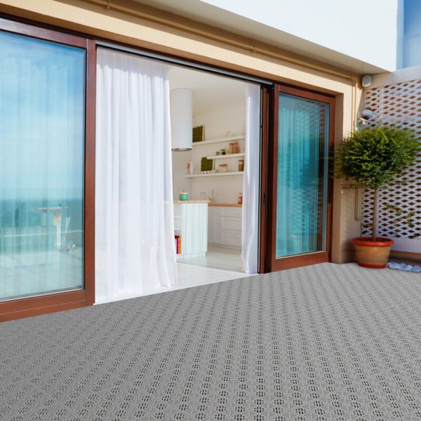 Gray Interlocking Diamond Pattern Flooring Patio and Deck Tiles (Set of 12) 4883RR (2 boxes) For Discount