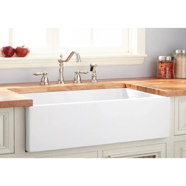 White Fireclay 36  L x 18  W Farmhouse Kitchen Sink (Part number: WPL3618S) MRM2030 For Cheap