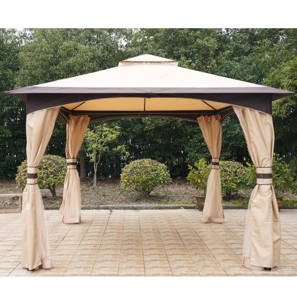 12 Ft. W x 9.8 Ft. D Steel Patio Gazebo 2182CDR Fashion