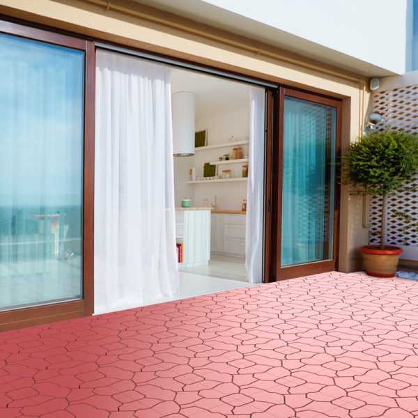 Red 11.5  x 11.5  Plastic Interlocking Deck Tile (Set of 12) GL1894 (3 boxes) Online