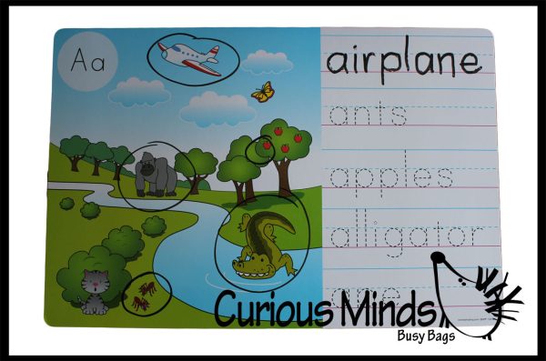 LAST CHANCE - LIMITED STOCK - Alphabet Seek and Find Dry Erase & Wipe Off - Handwriting Tracing Activity Pages - Set of 26 on Sale - Image 2