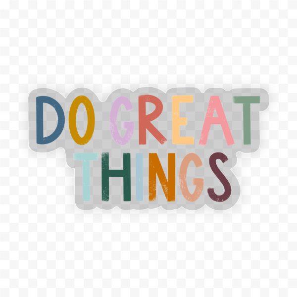 Do Great Things Multicolor Lettering Clear Sticker Sale - Image 3